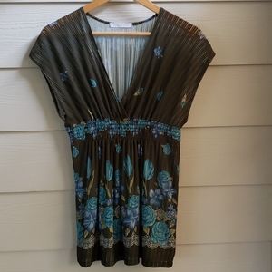 Charlotte Russe Sheer Floral Empire Waist Top